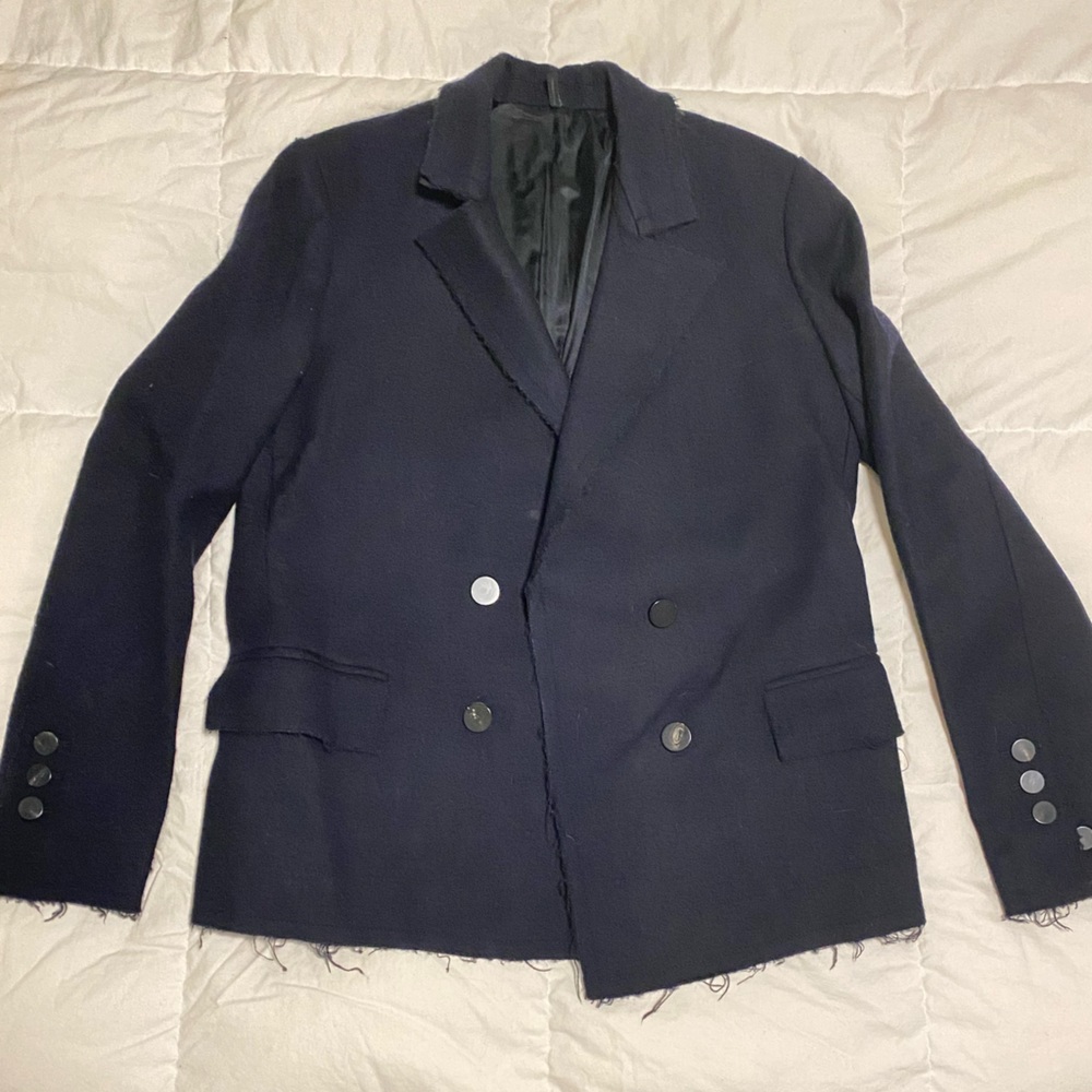 Helmut Lang Raw Edge Navy Blazer ‘size 2